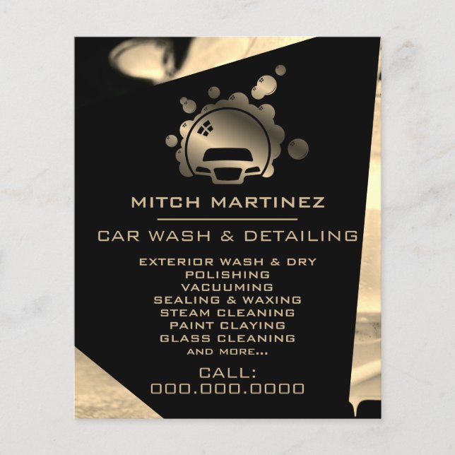 Metallic car bubble logo  flyer (Front)