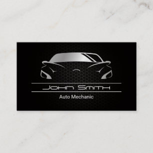 Metallic Carbon Fibre Pattern   Auto Car Business Card