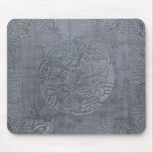 Metallic Celtic Dog Symbol Mouse Pad