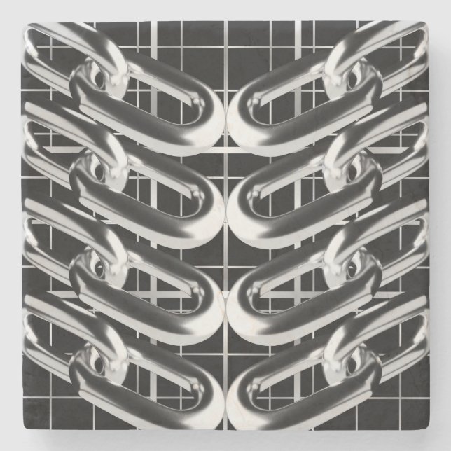 Metallic Chain pattern Stone Coaster (Front)