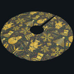 Metallic Christmas Collage Brushed Polyester Tree Skirt<br><div class="desc">Metallic Christmas Collage</div>