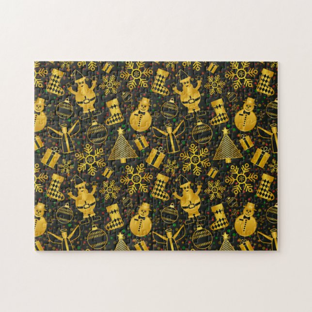 Metallic Christmas Collage Jigsaw Puzzle (Horizontal)