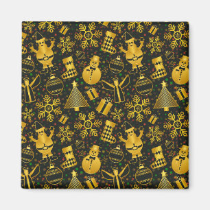 Metallic Christmas Collage Magnet