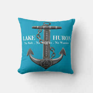 Metallic chrome anchor pirate nautical themed  cushion