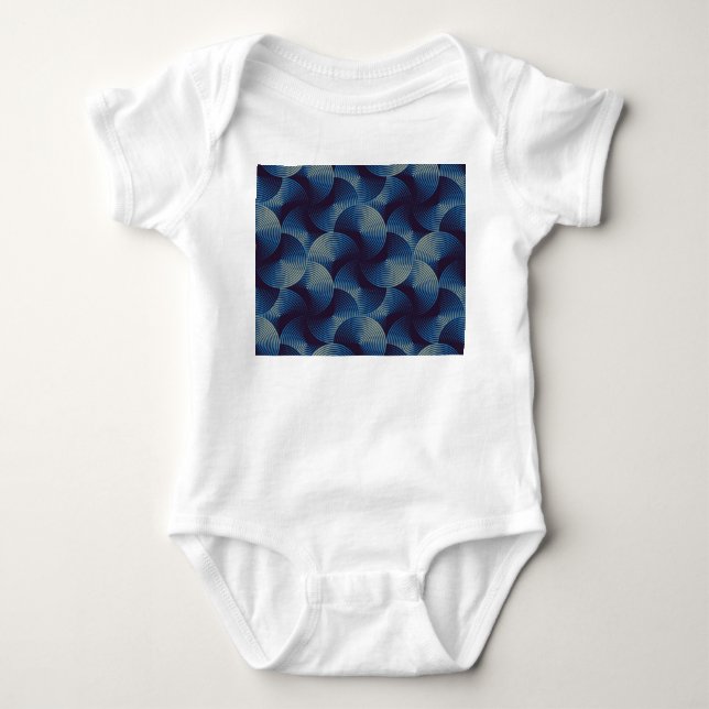 Metallic circles optical illusion, seamless patter baby bodysuit (Front)