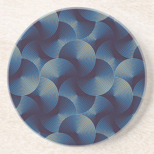 Metallic circles optical illusion, seamless patter coaster