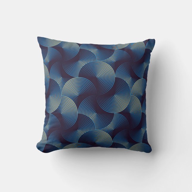 Metallic circles optical illusion, seamless patter cushion (Front)