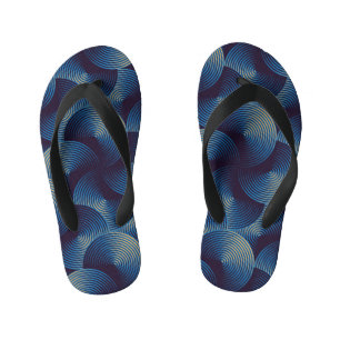 Metallic circles optical illusion, seamless patter kid's jandals