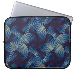 Metallic circles optical illusion, seamless patter laptop sleeve