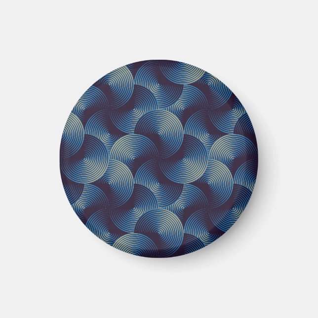 Metallic circles optical illusion, seamless patter magnet (Front)