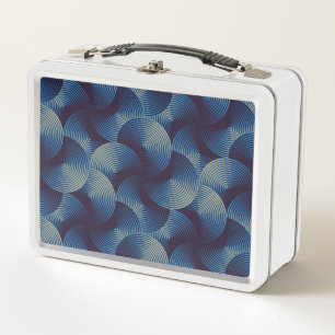 Metallic circles optical illusion, seamless patter metal lunch box