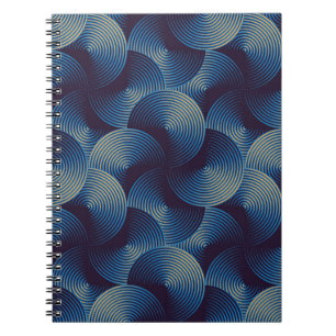 Metallic circles optical illusion, seamless patter notebook