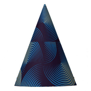Metallic circles optical illusion, seamless patter party hat