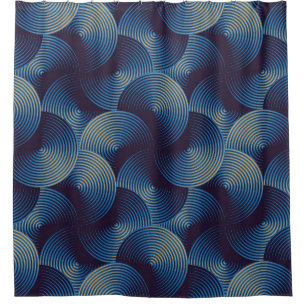 Metallic circles optical illusion, seamless patter shower curtain