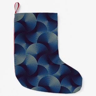 Metallic circles optical illusion, seamless patter small christmas stocking