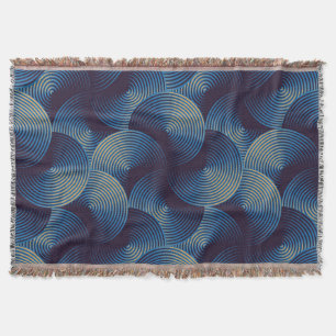 Metallic circles optical illusion, seamless patter throw blanket