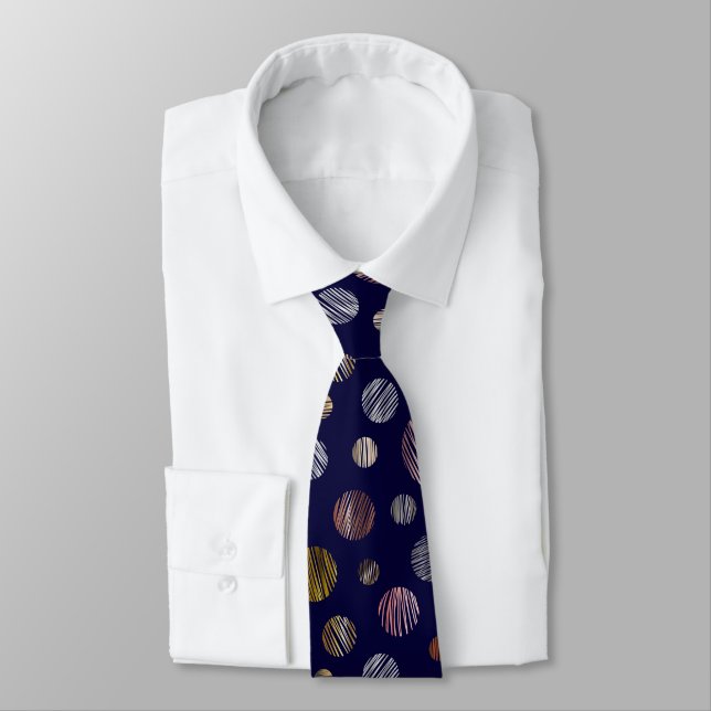 Metallic Circles  Tie (Tied)