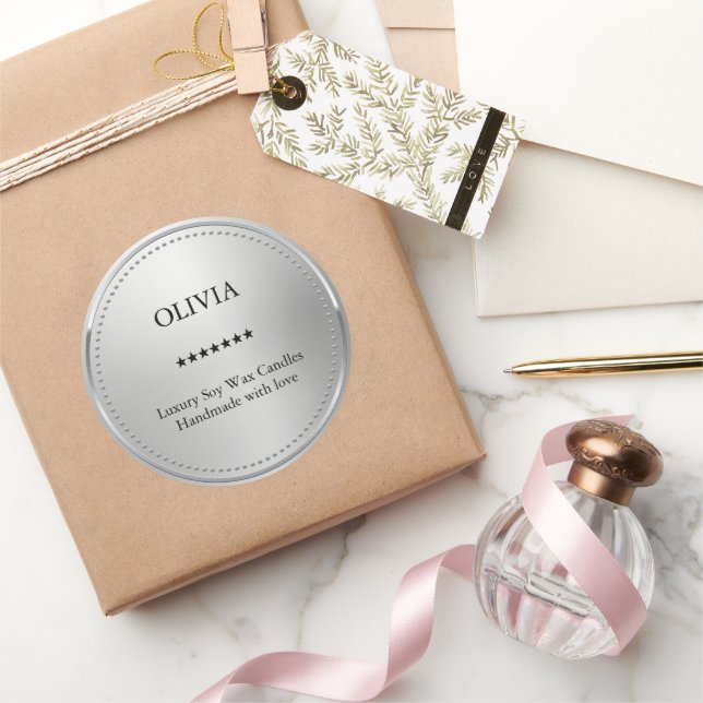 Metallic  classic round sticker (Gifting)