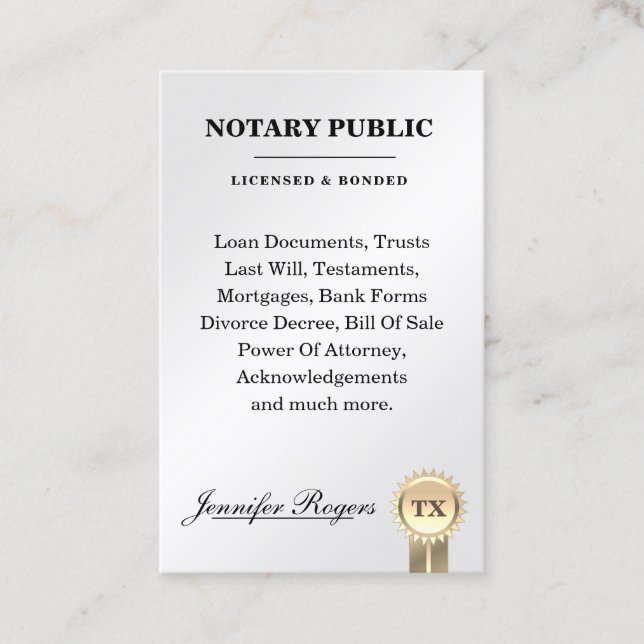 Metallic classy contract looking  business card (Front)