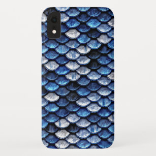 Metallic Cobalt Blue Fish Scales Pattern Case-Mate iPhone Case