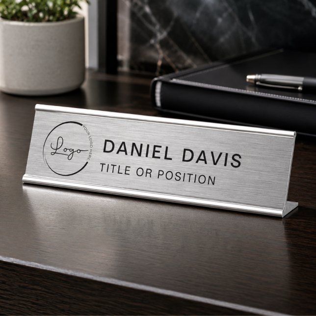 Metallic Company Logo  Desk Name Plate (Creator Uploaded)