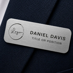 Metallic Company Logo Name Tag