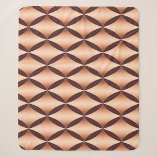 Metallic Copper Diamond, Vintage Pattern. Sherpa Blanket