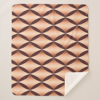 Metallic Copper Diamond, Vintage Pattern. Sherpa Blanket