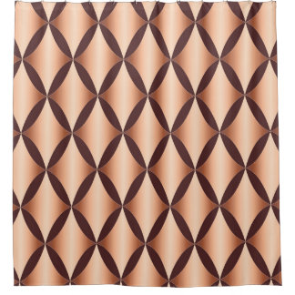 Metallic Copper Diamond, Vintage Pattern. Shower Curtain
