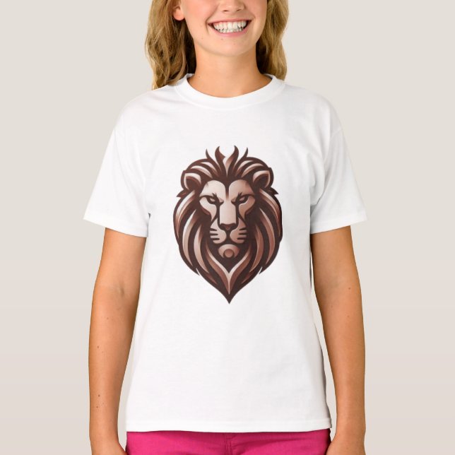 Metallic Copper Lion Head Women’s T-Shirt (Front)
