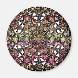 Metallic Crystal Mandala Magnet