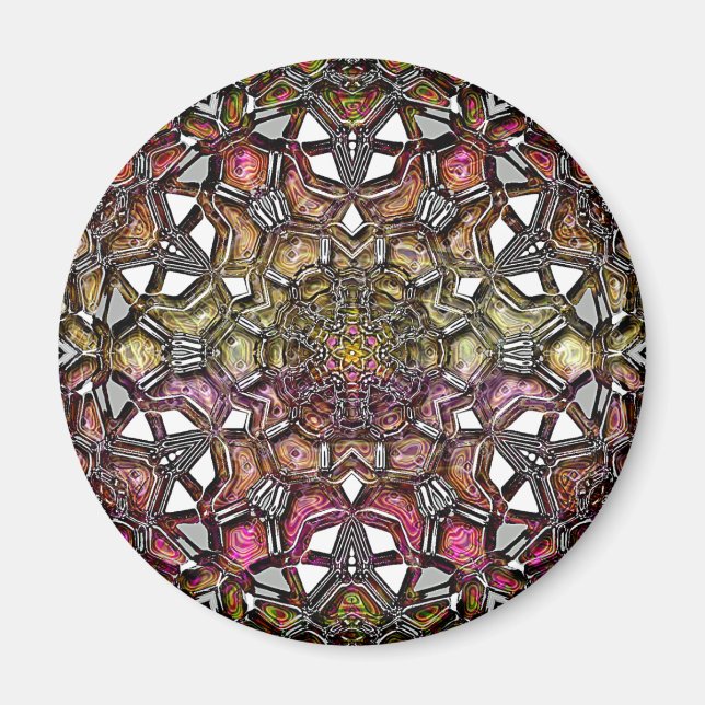 Metallic Crystal Mandala Magnet (Front)