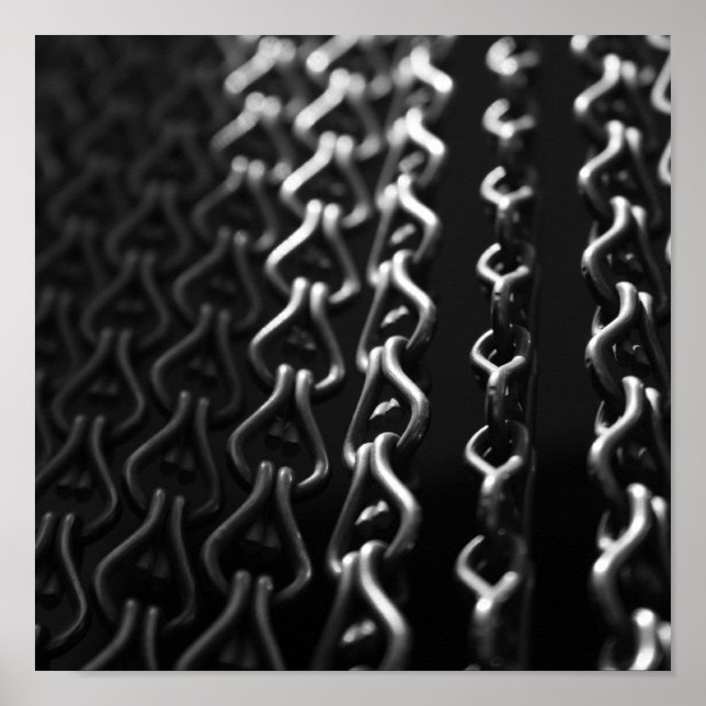 Metallic curtain black and white poster (Front)