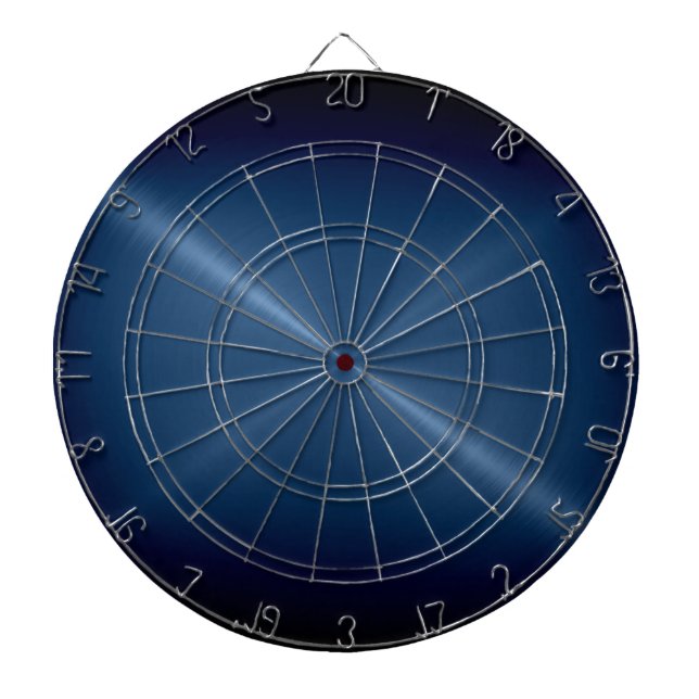Metallic Dark Blue Stainless Steel Metal Look Dartboard (Front)