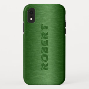 Metallic Dark-green Brushed Aluminium Look Case-Mate iPhone Case