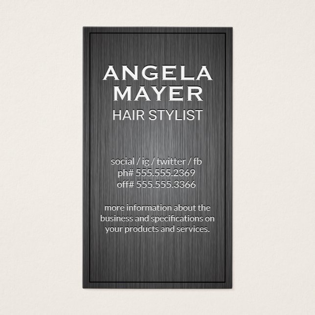 Metallic Dark Texture Background | Black Border (Front)