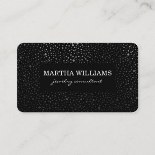 Metallic Dots Pattern Black Business Card