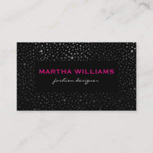 Metallic Dots Pattern Black Business Card