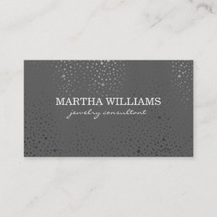 Metallic Dots Pattern Grey Business Card
