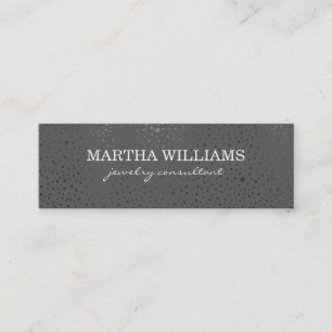 Metallic Dots Pattern Grey Mini Business Card