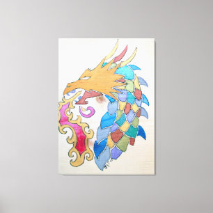 Metallic Dragon on Canvas Print
