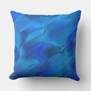 Metallic dunes in tones of vivid blue colour cushion