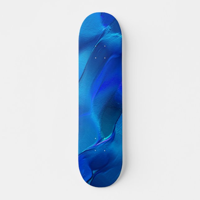 Metallic dunes in tones of vivid blue colour skateboard (Front)