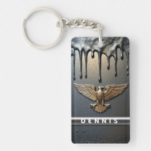 🦅 Metallic Eagle Liquid Gold Edge Charm 🦅 Key Ring
