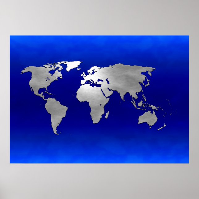 Metallic Earth Map Poster (Front)