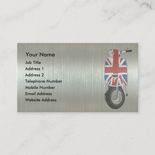 Metallic effect UJ Scooter Business Card (Front)