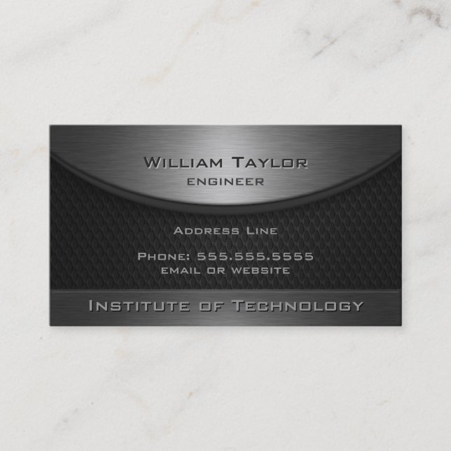 Metallic Elegance 2 with QR code Business Card (Front)