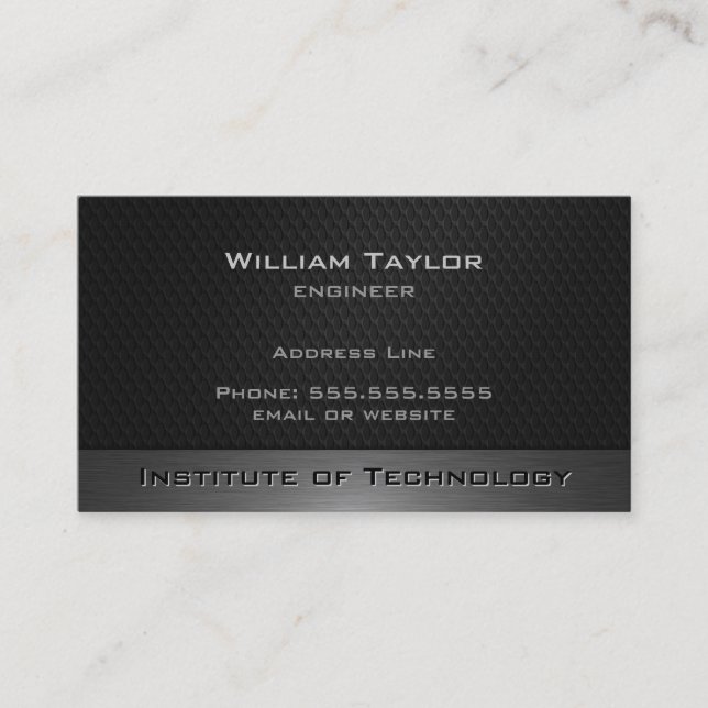 Metallic Elegance with QR code Business Card (Front)