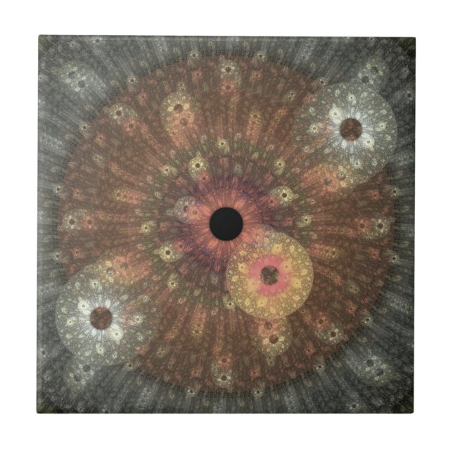 Metallic Flame Fractal Tile (Front)