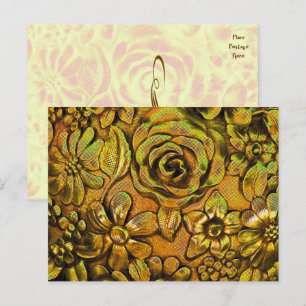 Metallic Floral № 2 Postcard Template